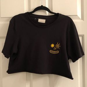 Vintage black smile crop top